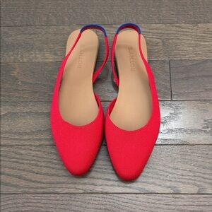 Rothy's The Almond Red and Blue Slingback Flats, NWOT, Size 10